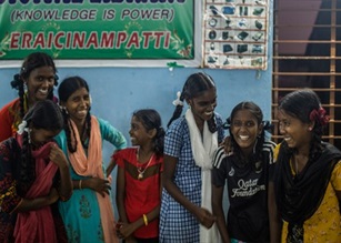 Adolescent group participating in empowerment training